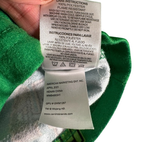 minecraft PJ Pajama set Size 10/12  youth boys 2 piece green Fleece Polyester - Picture 6 of 11